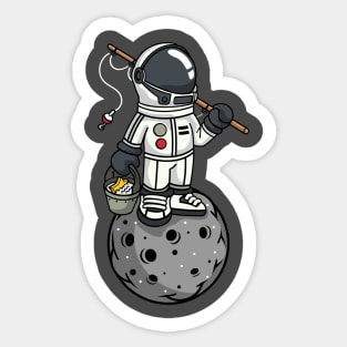 Astronaut Star Fishing Sticker